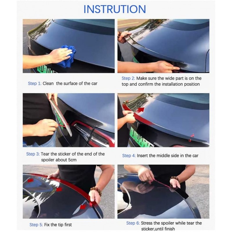 Tesla Model 3 Takaspoileri Musta