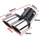 Pakoputken pää tupla 2x63