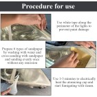 Auton ajovalojen kiilloitussarja