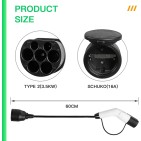 Electric Car Type 2 Schuko Charger Adapter